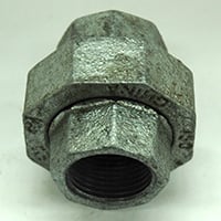 Union, 3/4″ NPT, Galvanized Steel.