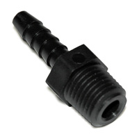 Hose Barb Fitting, Plastic, 1/4″ Barb X 1/4″ Male NPT
