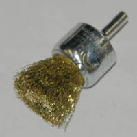 Brass Solid End Brush, 1" Brush Diameter. - Image 1