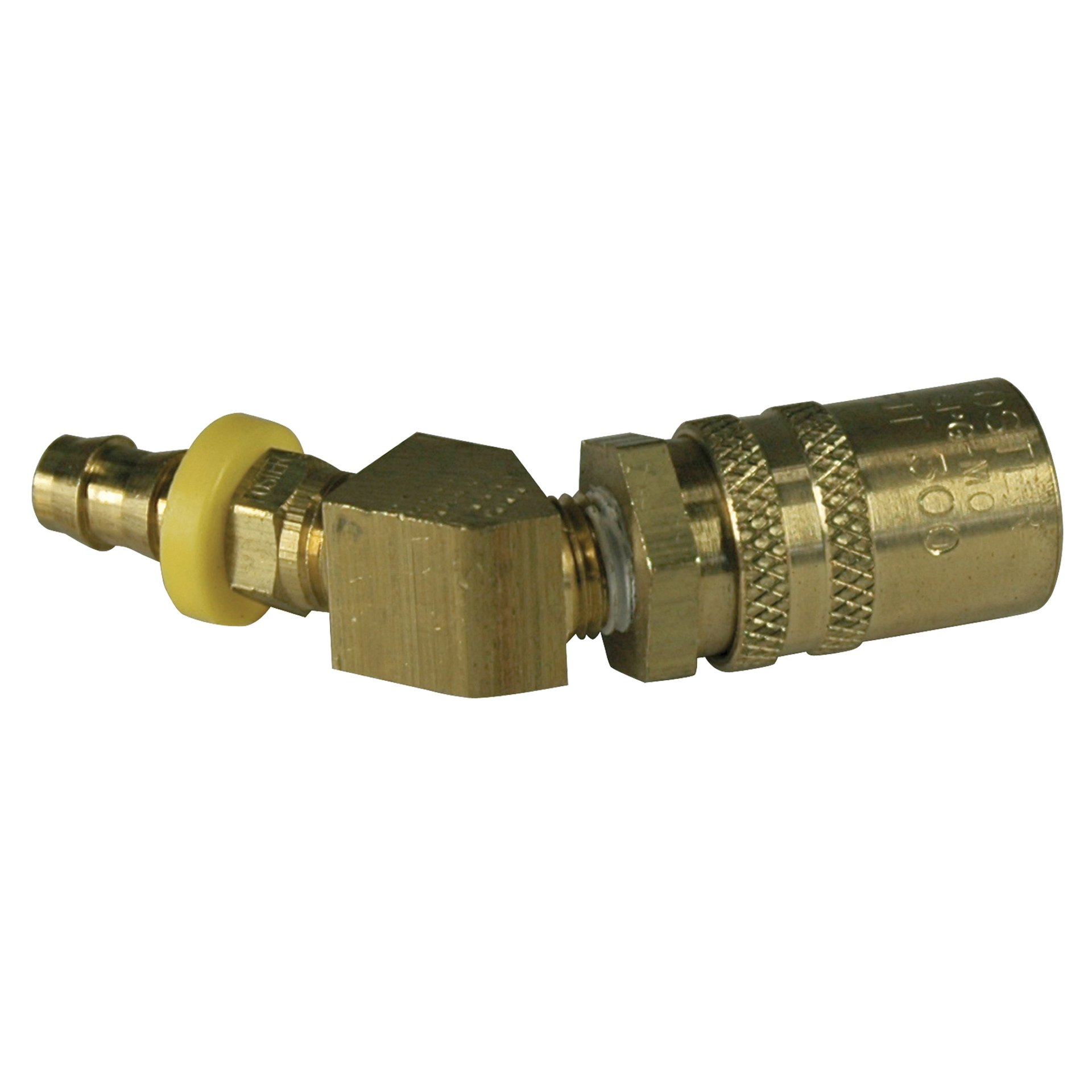Coupler, 3/8" Passage, 45 Degree, 3/8" Hose Barb, Push-On, 326P Series. - Image 2