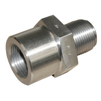 Metal Trap Nozzle Thread Adapter, 1-1/2"-12 Male Thread, 1/2" RO,2" Thd Length Cincinnati - Image 1