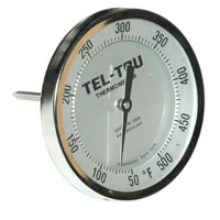 Dial Thermometer, 50-500 Degree F, 5" Dial, 1/2" NPT Thread for All Circulators, 4" Stem Length - Image 1