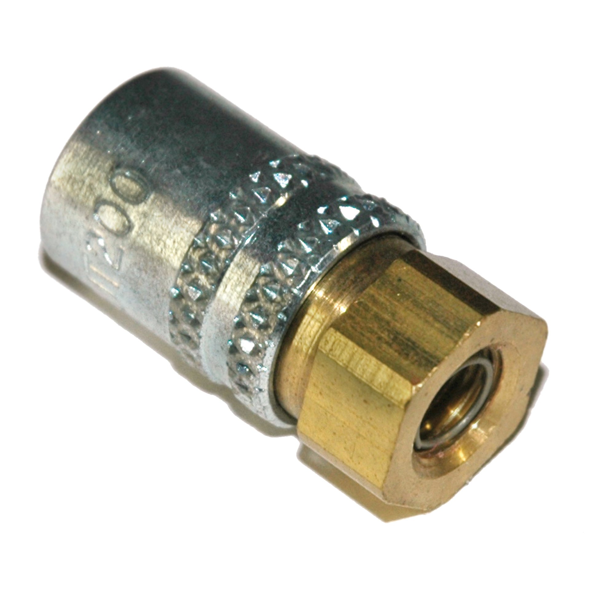 Coupler, Socket Body Only, 1/4" Passage, 1/8" Female NPT, Valved. 200 Series. - Image 1