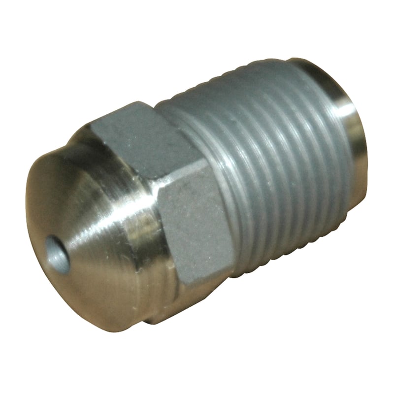 Nozzle Tip, FT, 1-1/2″ OAL, 7/8″-14 Thd, 1/2″ RO, 3/4″ Rad, 3/16″ Orf. Heat treated 4140 Steel.