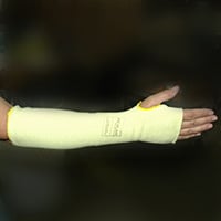 Forearm Sleeve, 14" OAL, Kevlar(R), with Thumb Hole, Non-Slip Top, Light Duty