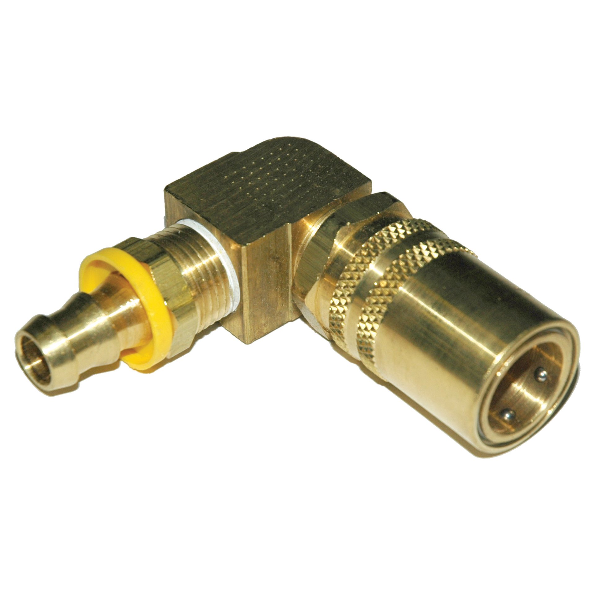 Coupler, 1/2" Passage, 90 Degree, 1/2" Hose, Push-On, 514P Series. - Image 1