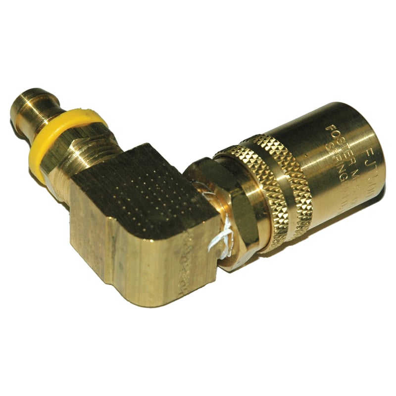 Coupler, 1/2" Passage, 90 Degree, 1/2" Hose, Push-On, 514P Series.