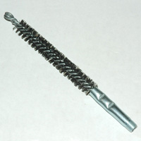 Brush, Heavy Duty Barrel, 14mm OD, High Carbon Steel, Double Stem And Spiral