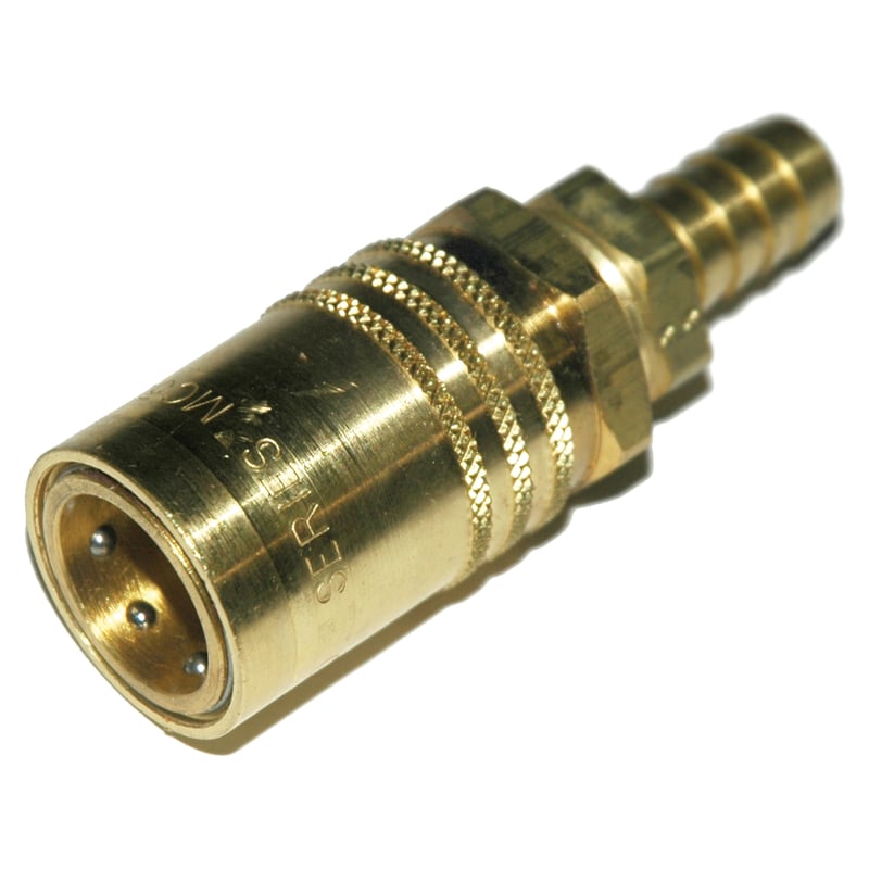 Coupler, 1/2" Passage, 1/2" Straight Barb, 504 Series.