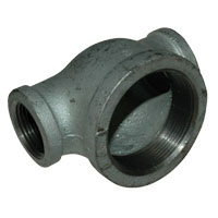 Tee, Reducing, 2" x 1" x 1" NPT, Galvanized Steel. - Image 1