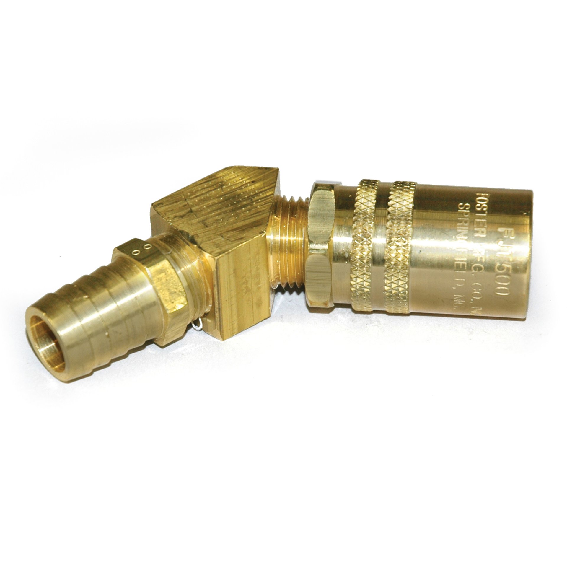 Coupler, 1/2" Passage, 45 Degree, 3/4" Hose, 526 Series. - Image 1