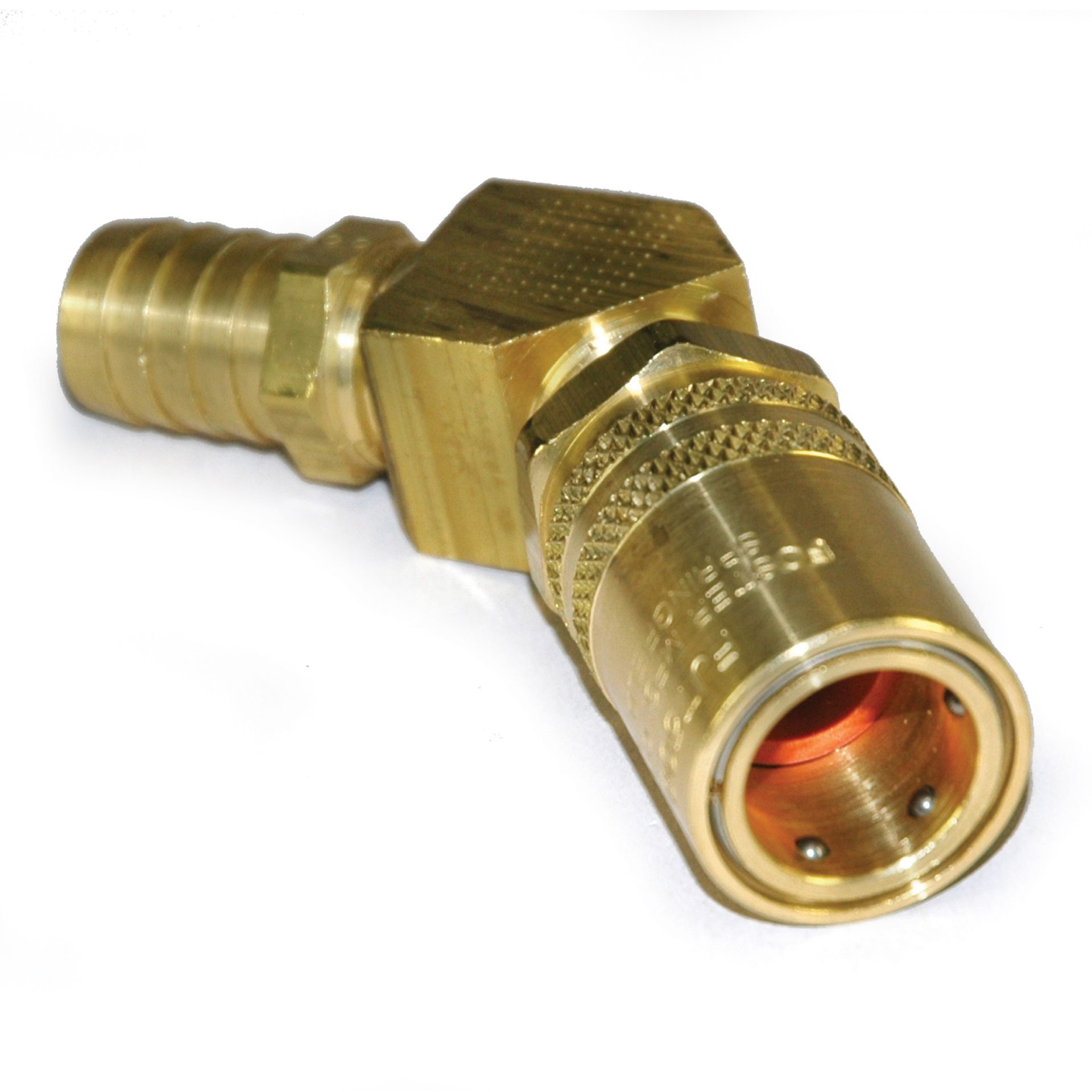 Coupler, 1/2" Passage, 45 Degree, 3/4" Hose, 526 Series. - Image 2