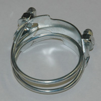 Spiral Double Bolt Hose Clamp, Counterclockwise, 2-1/4"