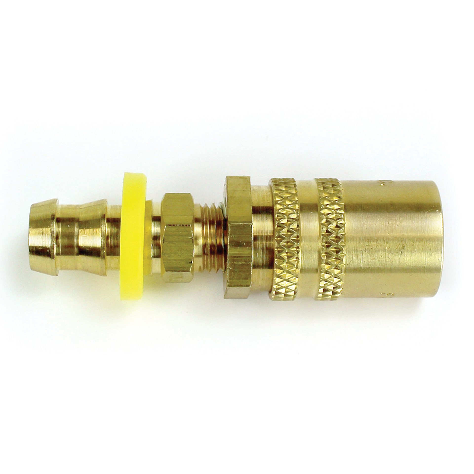 Coupler, Water, 3/8" Passage, 1/2" Hose Barb Straight, Push-On, Non-Valved, 308P Series - Image 1