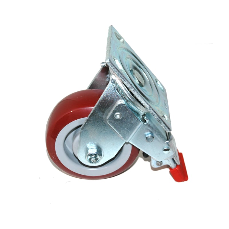 Caster, 5″ Diameter, Flange Mount. Swivel-Locking Wheel