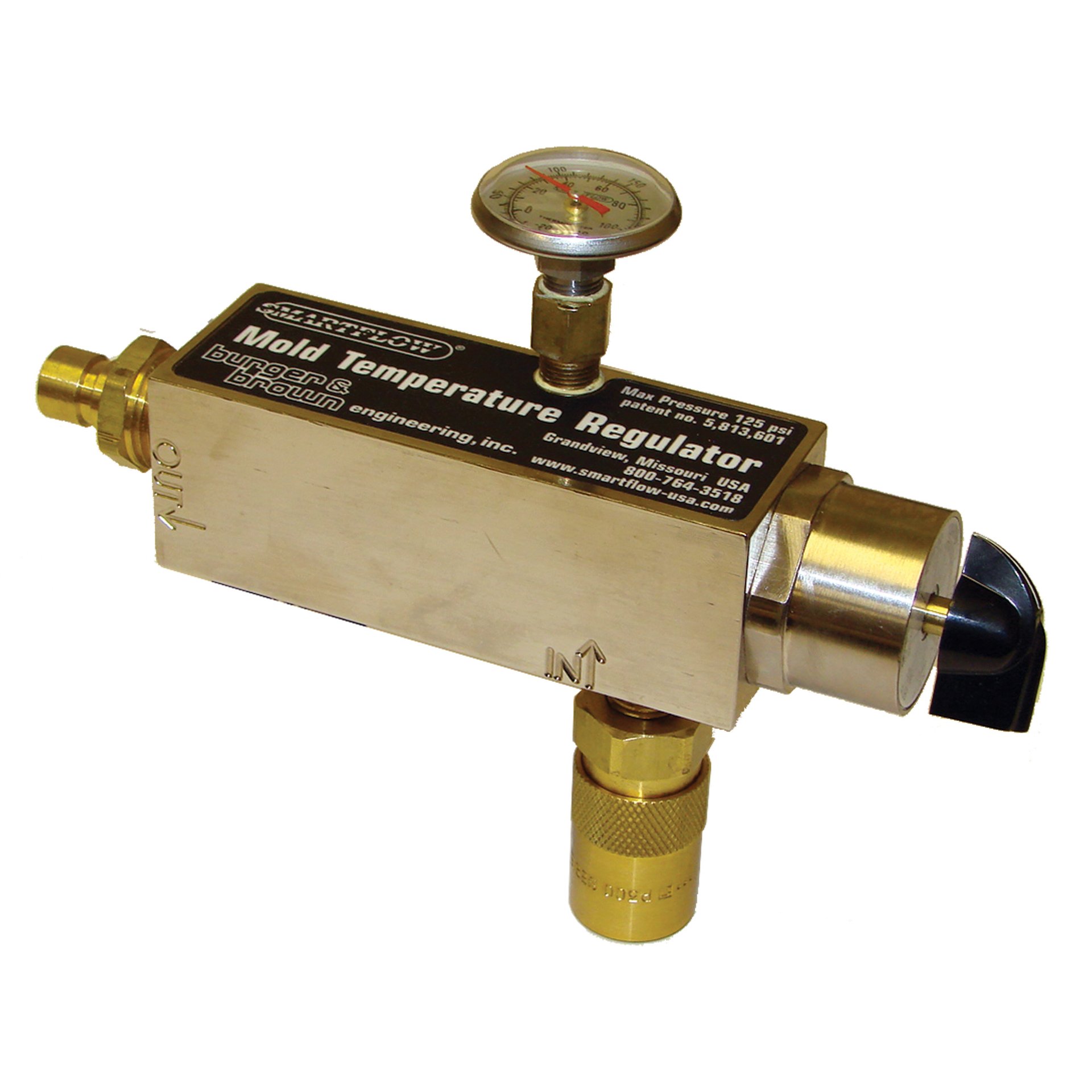 Mold Temperature Regulator, 80-120 Deg F, Inlet with 3/8" QD Socket, Outlet with 1/4" QD ​Plug - Image 1