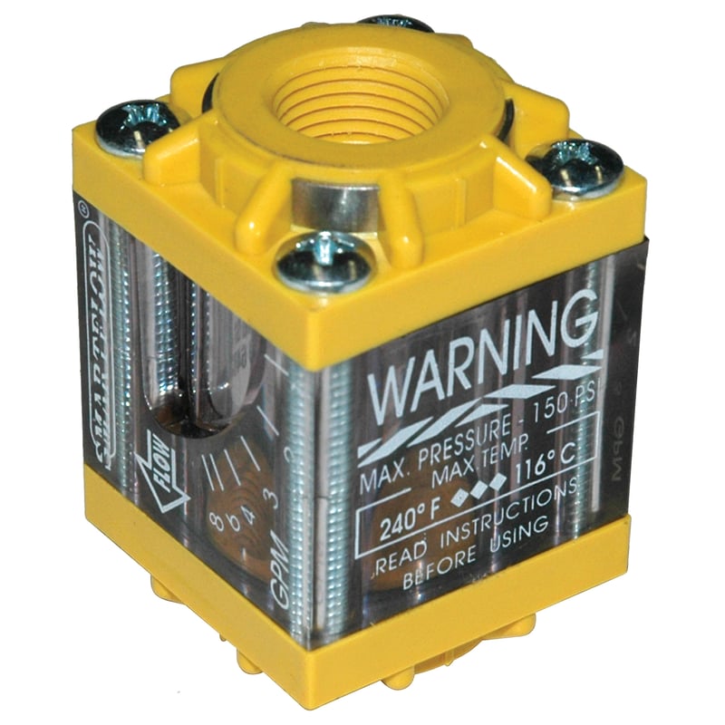 Flowmeter, 3/8″ NPT Inlet and Outlet, 8.0 gpm, Nylon End Caps