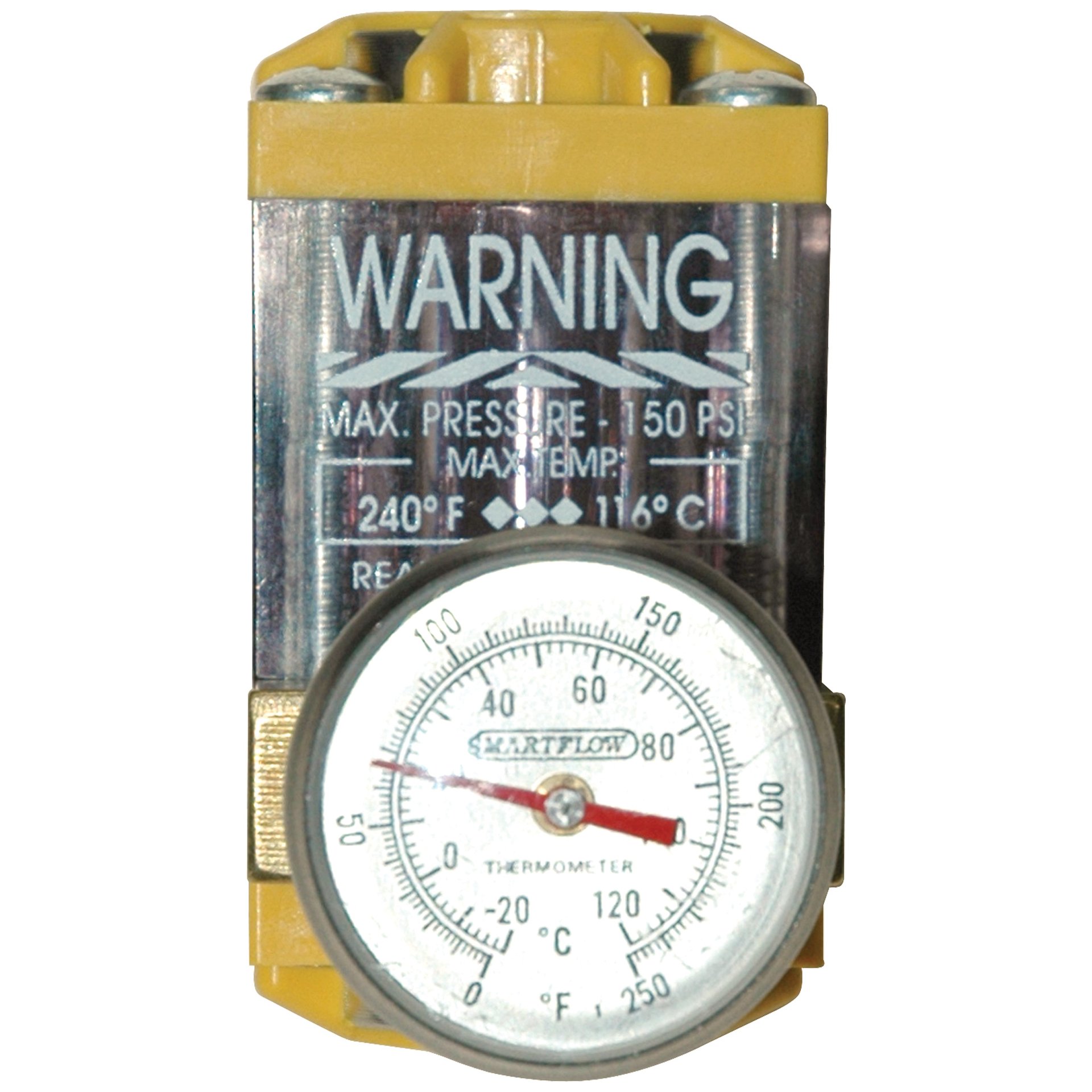 Flowmeter, 1/4" NPT Inlet and Outlet, 2.5 gpm, Nylon End Caps, with Thermometer - Image 1