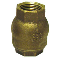 Check Valve, 1" NPT, Brass, for Use with Swap Valve and Other Water Plumbing Applications - Image 1
