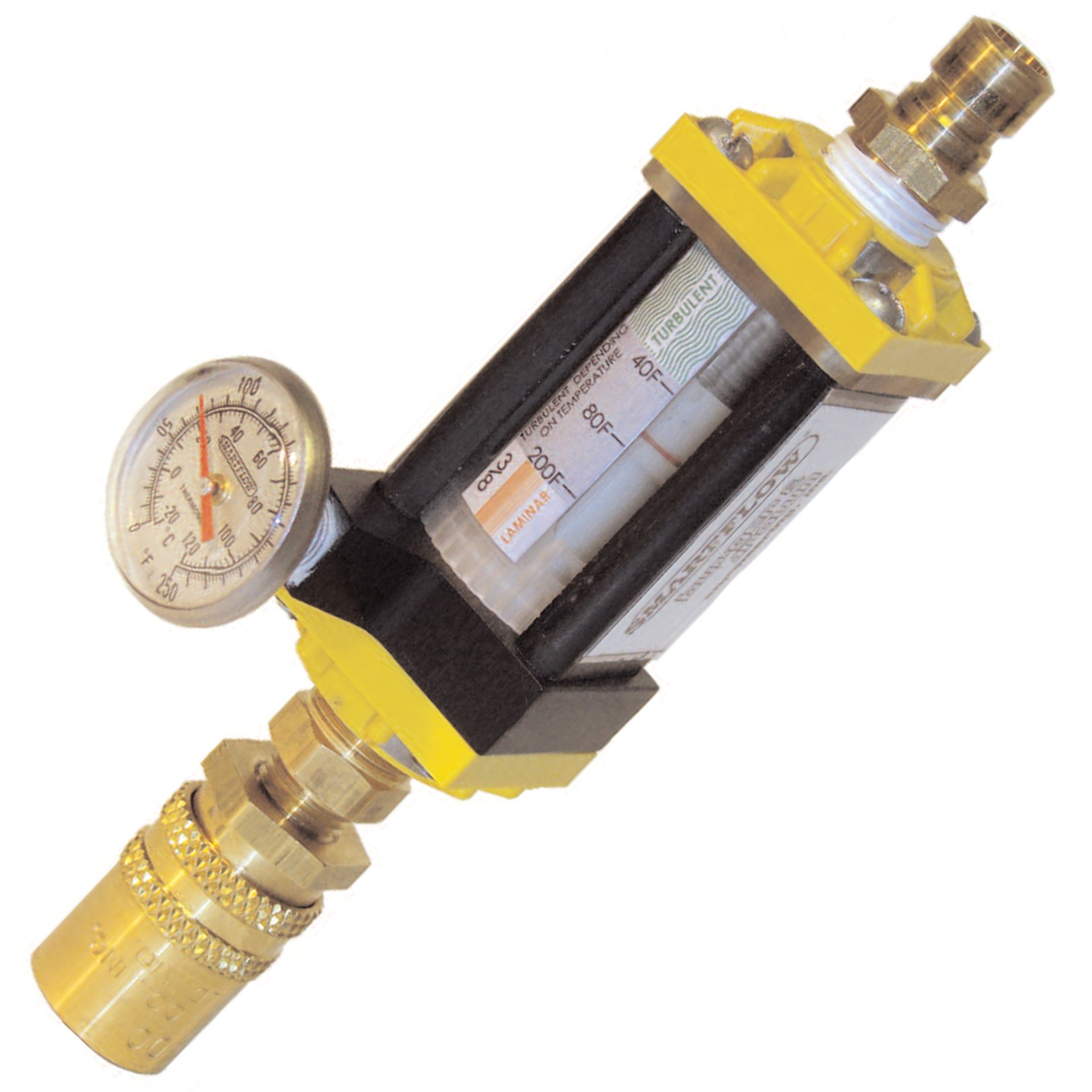 Dr. Eddy Flowmeter with FCI Technology, 1/4" NPT, Brass End Caps, with QD