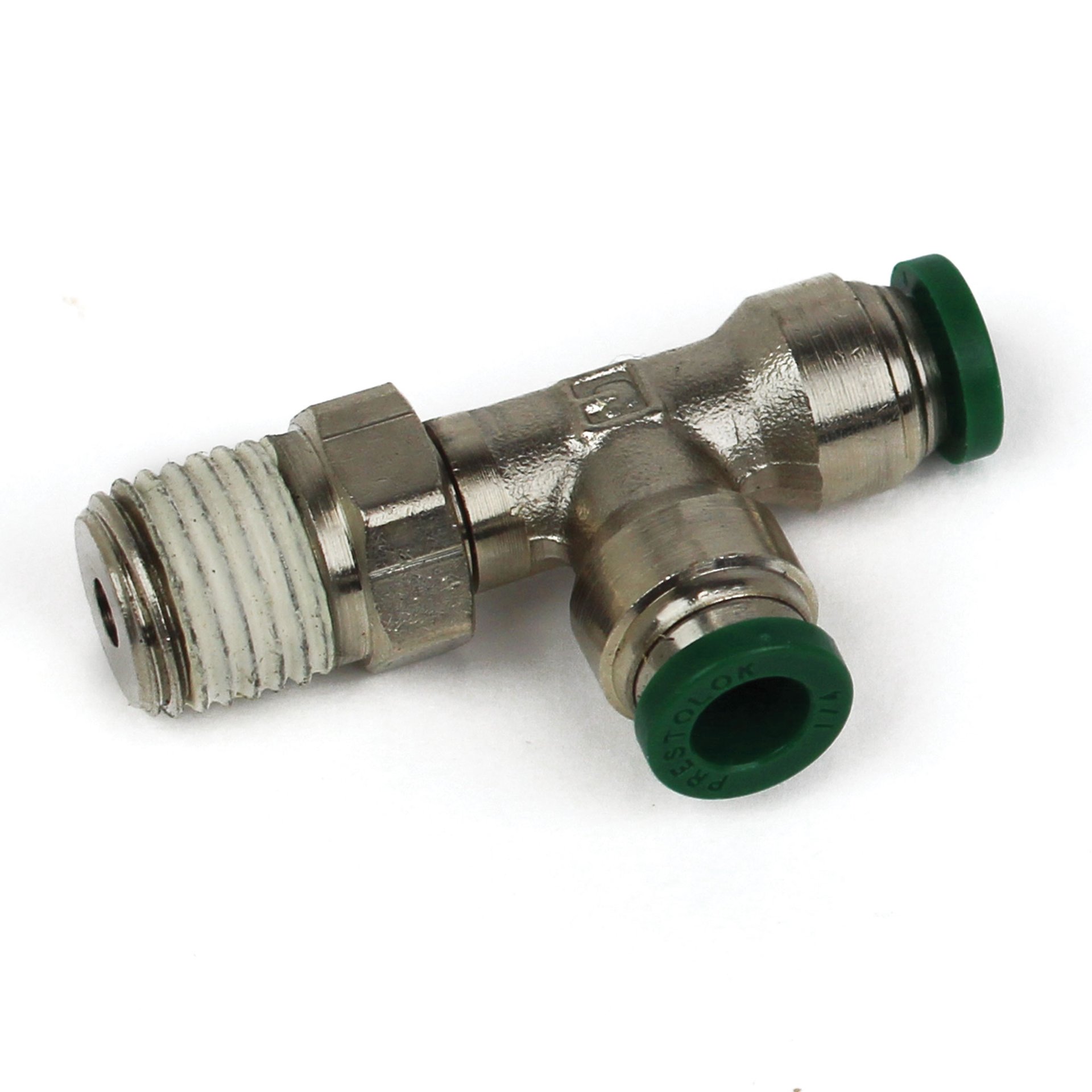 Push to Connect Tube Fitting, Run Tee, Male Swivel, 1/2" OD Tube, 3/8" NPT - Image 2