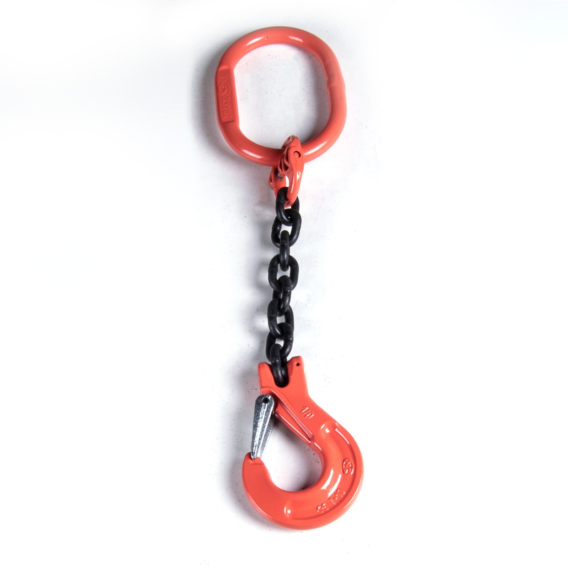 Chain Sling, Alloy, Type SOS, Single Leg, 3/8" Chain x 36" Reach, Sling Hooks with Safety Latches - Image 1
