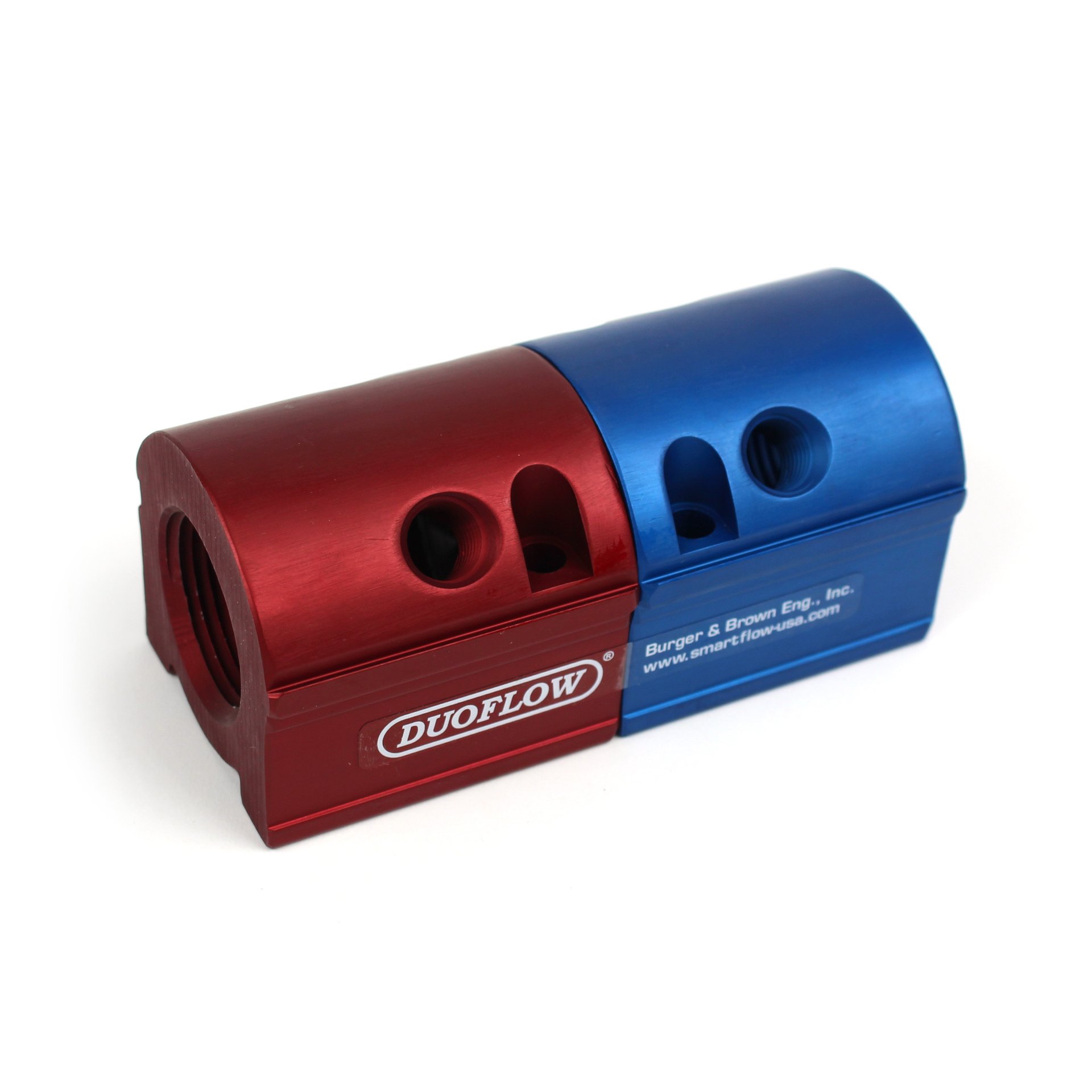 Manifold, Aluminum, Duoflow (2) 1" Inlets, (4) 1/4" Ports - Image 1