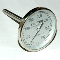 Dial Thermometer, 1/4″ NPT, 2-1/2″ Stem, Temperature Range 50 to 400 F