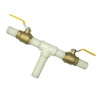 Manifold/Air Splitter, for IMS Hot Air Hopper Dryers. Includes (2) Ball Valves