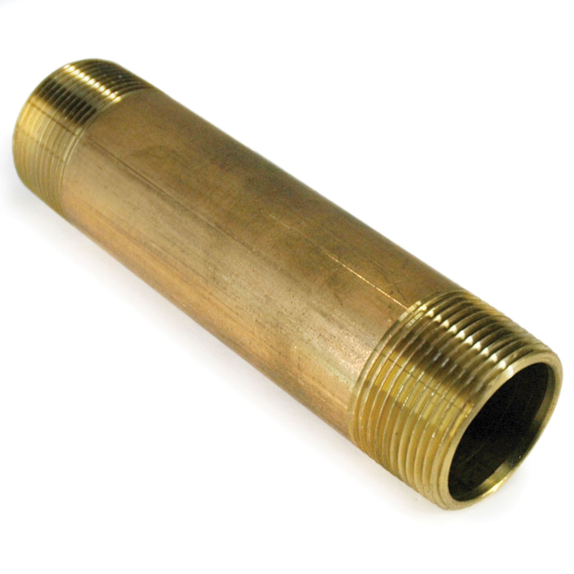 Pipe Nipple, 1-1/4" NPT, 6" Long, Brass - Image 1