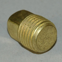 Plug, Square Head, Solid, 1/4" NPT, Brass. - Image 1