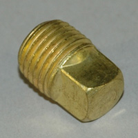 Plug, Square Head, Solid, 1/4" NPT, Brass. - Image 2