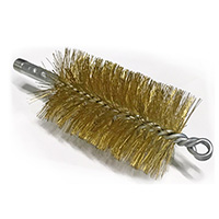 Brush, Heavy Duty Barrel, 70mm (2-3/4″) OD, Brass, Double Stem and Spiral,