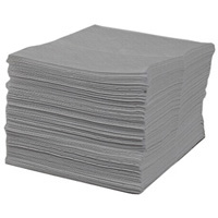 Absorbent Pads, Water & Oil, Middle Weight, 16″ x 20″, Grey. 100 Pads Per Bag, Absorbs 23 Gallons