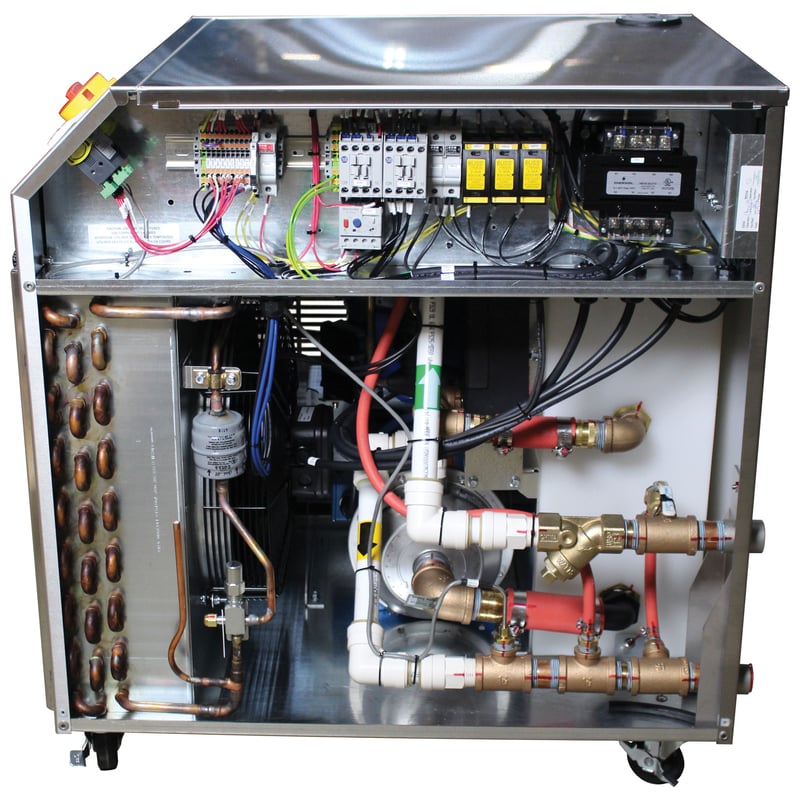 Chiller, J Series, 18000 Btu/hr 460/60/3 Volt, Includes Auto Water Fill, Complete with Casters.