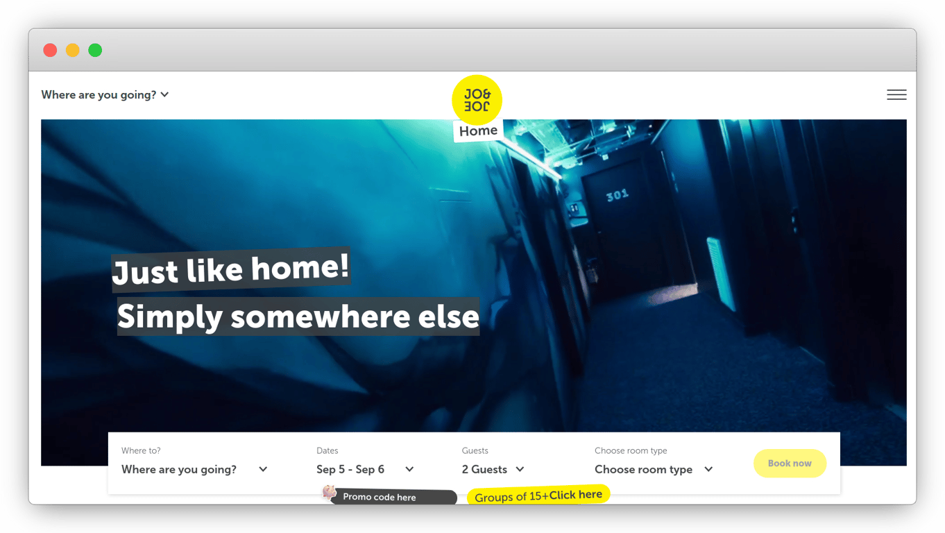 Jo&Joe website screenshot