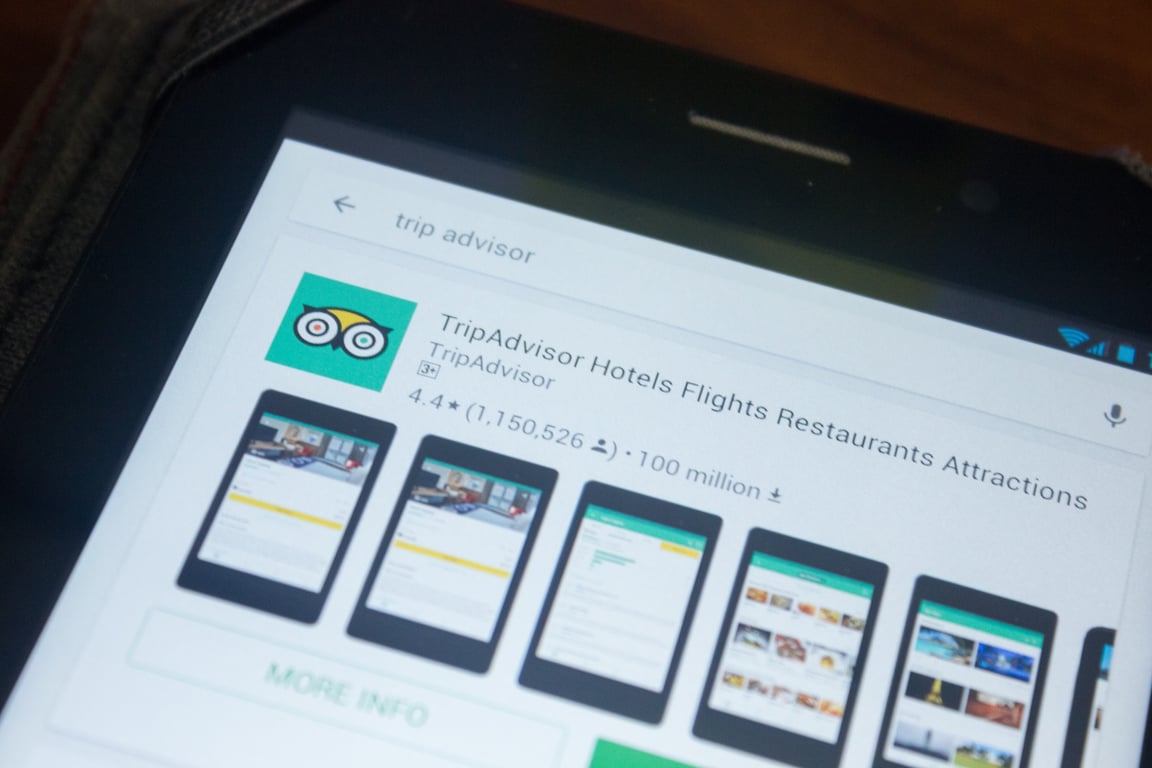 Tripadvisor App on a mobile phone.