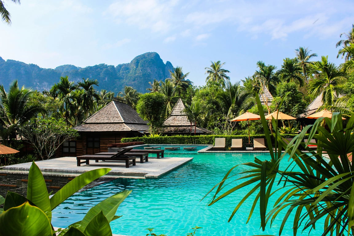 Marriott premium hotel on the sea tropical island