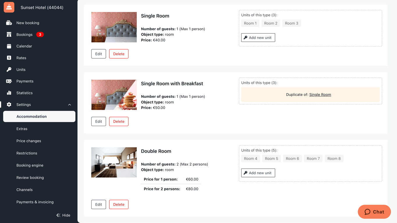 Sirvoy - Property Management System Screenshot