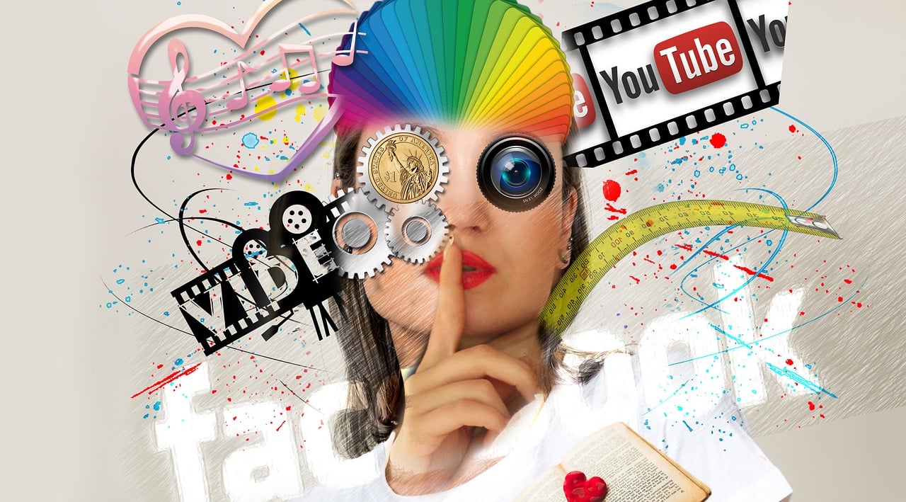 Influencer and images of social media platforms.