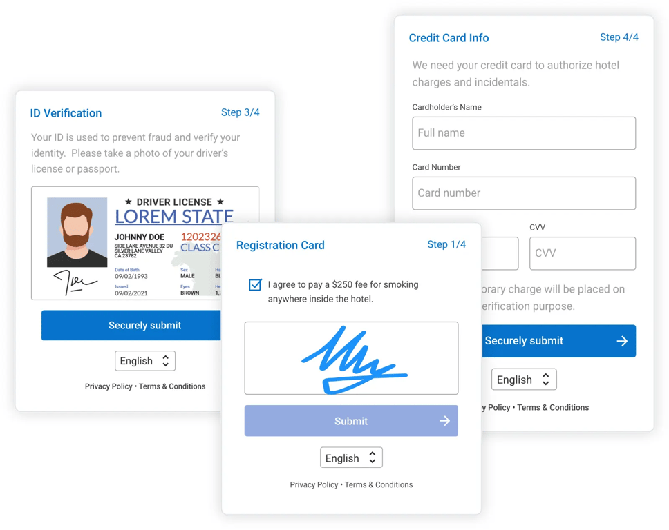 Details of guest registration with self check-in