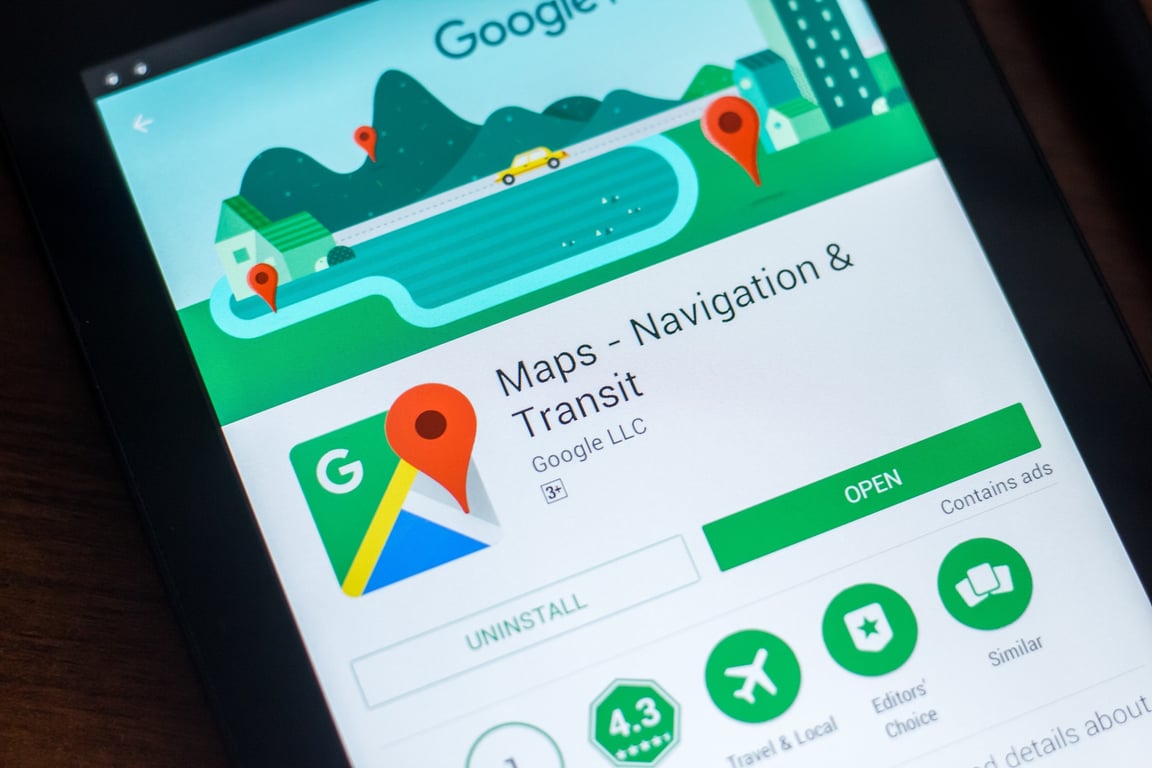 Google Maps Application on a mobile phone