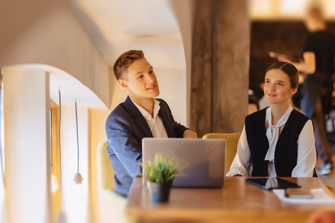 Hotel staff receiving training on upselling techniques