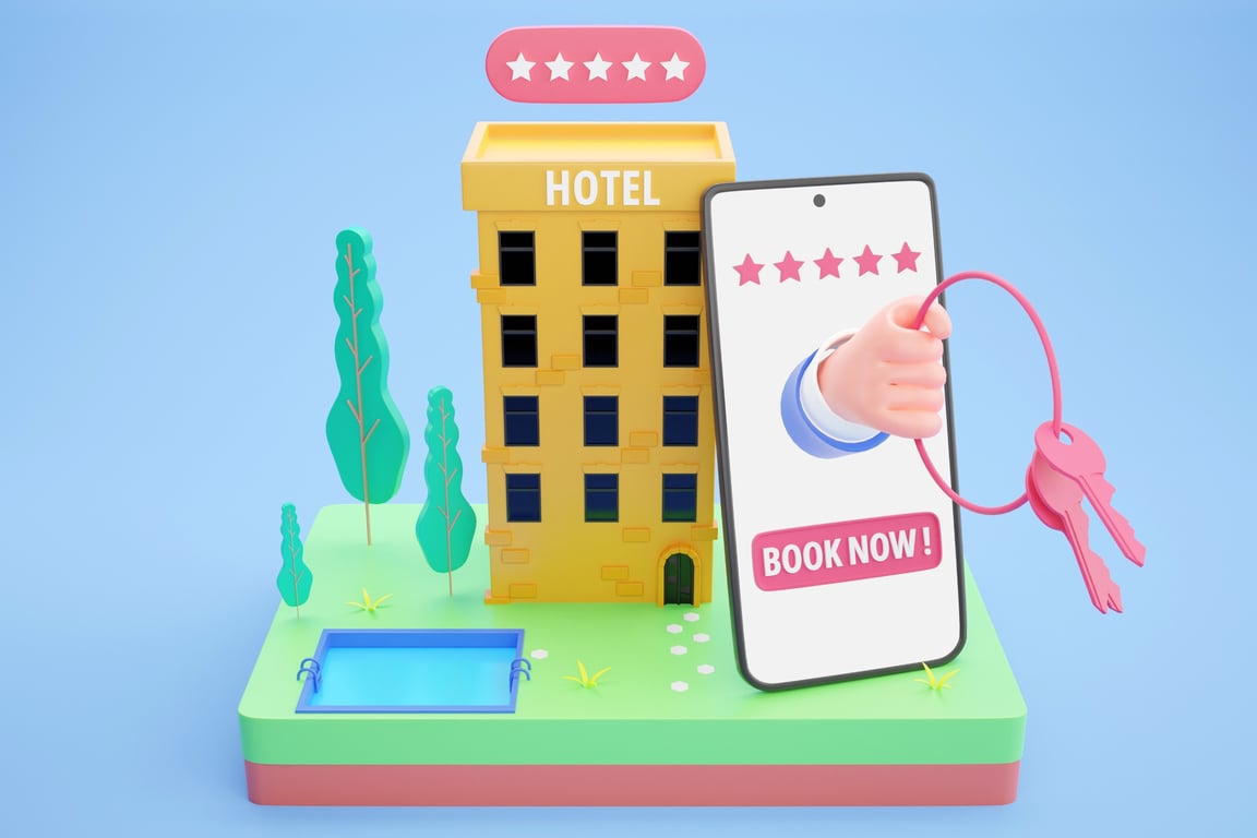 Illustration of hotel star rating categories and their impact on room rate and revenue