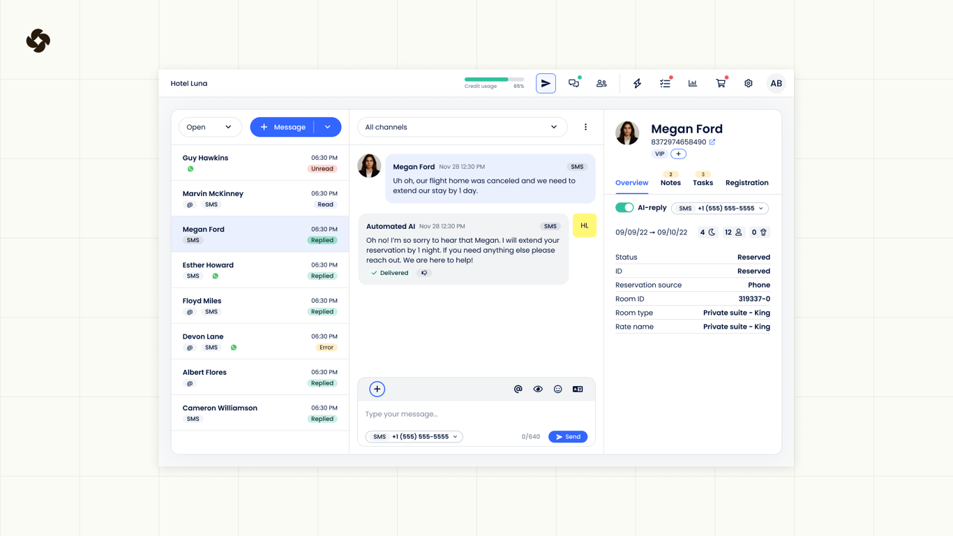Cloudbeds - Metasearch Management Software Screenshot