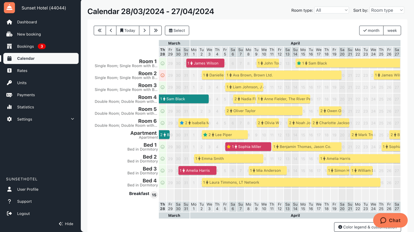 Sirvoy - Property Management System Screenshot