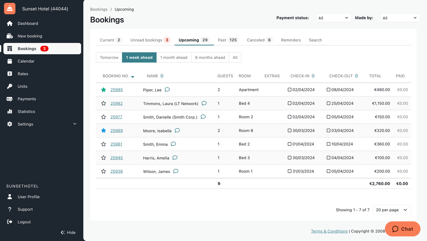 Sirvoy - Property Management System Screenshot