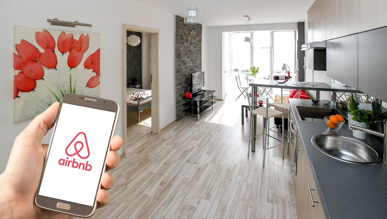 Airbnb on a mobile phone