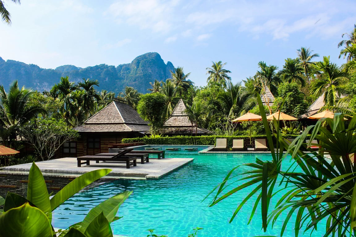 Marriott premium hotel on the sea tropical island