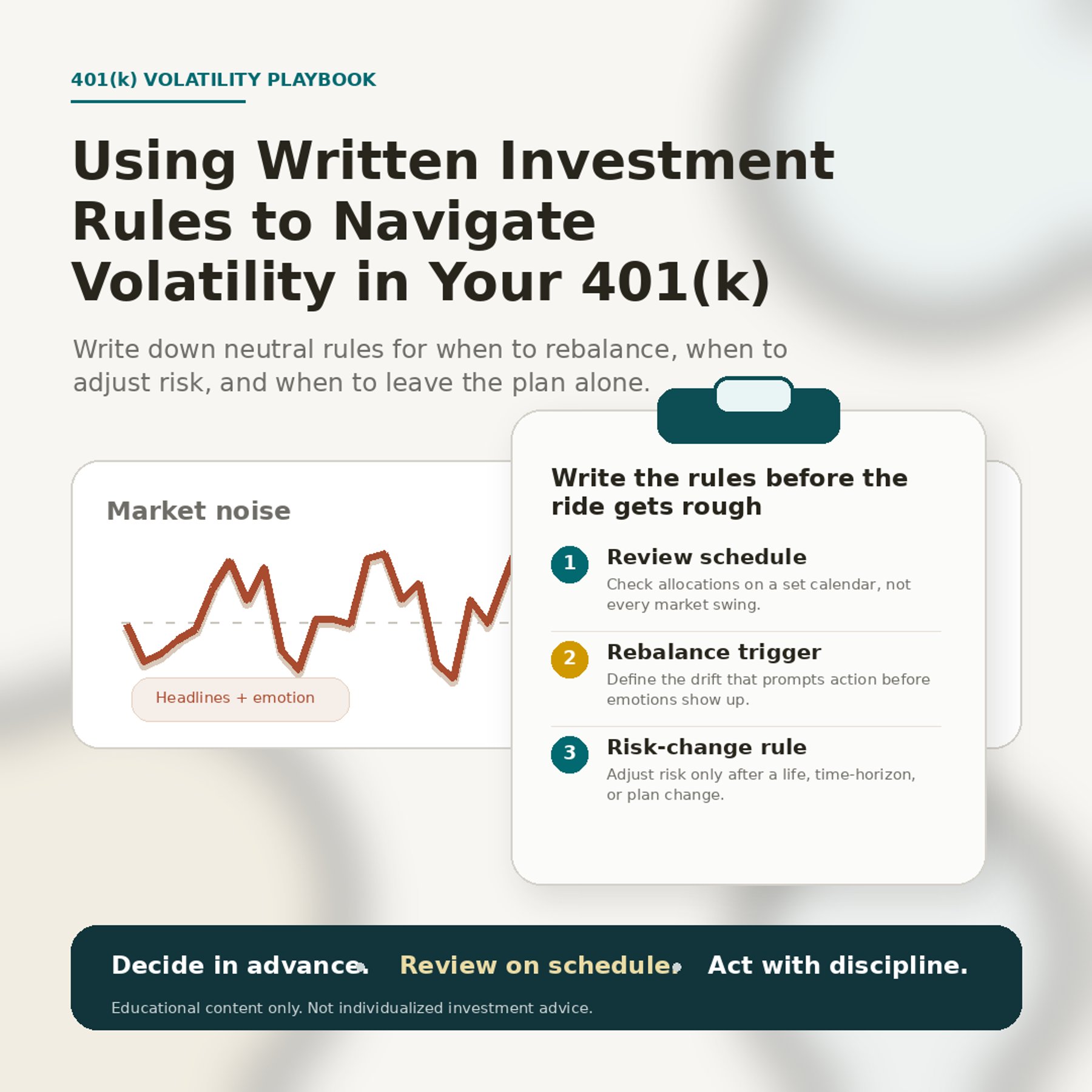 Written Rules Can Help 401(k) Investors Stay Disciplined